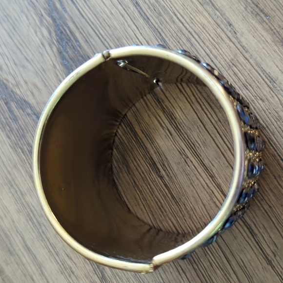 Brass Rhinestone Bangle - Picture 2 of 4